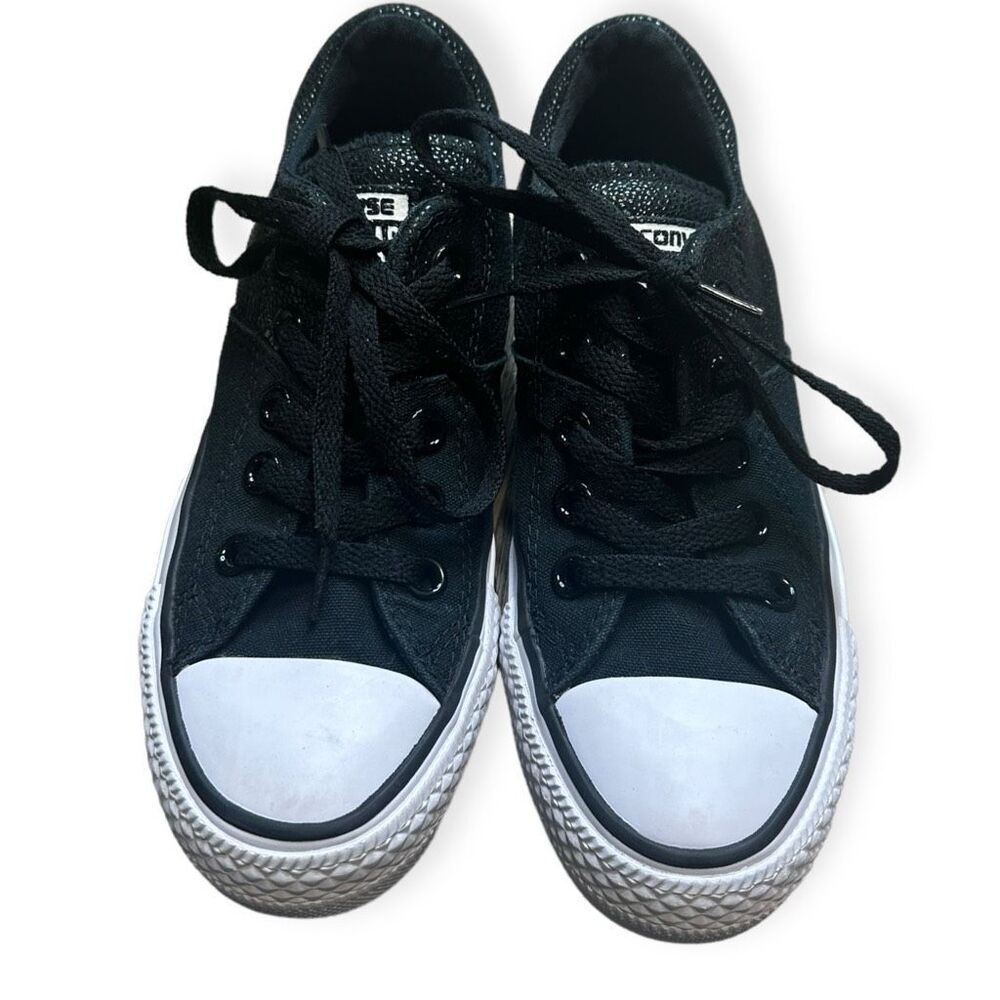 CONVERSE Chuck Taylor All Star Women’s Black Glitter Low Top Sneakers Size 5